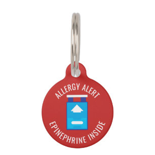 Kids Allergy Alert Epinephrine Inside Emergency Pet Tag