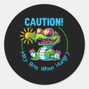 Kids Alligator Crocodile Florida Vacation Summer Classic Round Sticker