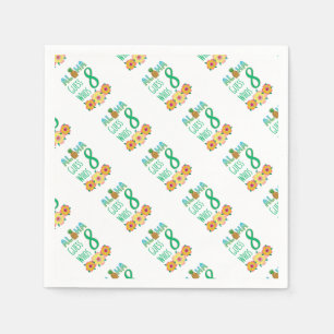 Kids Aloha Tropical Luau 8 Years Old Birthday Napkin