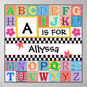 Kids Alphabet Art 16x16 Personalized Poster