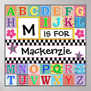 Kids Alphabet Art 24x24 Personalized Poster
