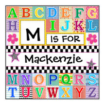 Kids Alphabet Art 24x24 Personalized