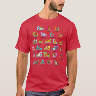 Kids Alphabet Letters AZ with Animals ABCs Learnin T-Shirt