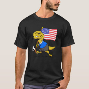 Kids American Dinosaur Soccer For Boys T-Shirt