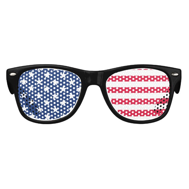 Kids American Flag Patriotic Stars and Stripes USA Kids Sunglasses (Front)