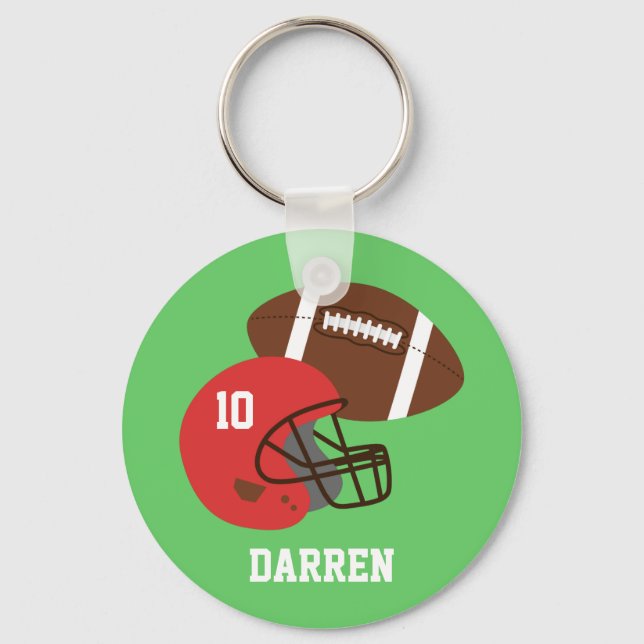 Kids American Football Helmet Name Keychain (Front)