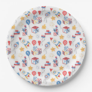 Kids Americana 4th of July Educational Alphabet Nu Paper Plate