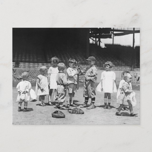 Kids and Baseball, early 1900s Postcard (Front)