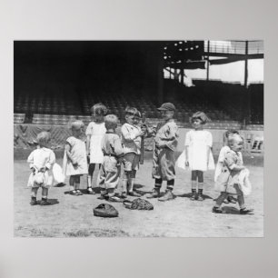 Kids and Baseball, early 1900s Poster