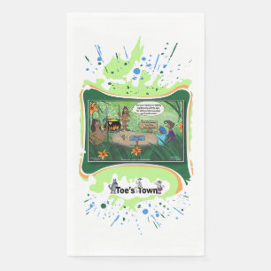 Kids And Cursive Dry Logic Humor Guest Napkin