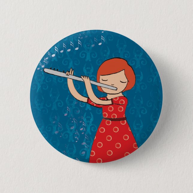 Kids and music 2 inch round button (Front)