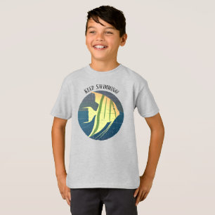 Kids Angelfish Keep Swimming Distressed T-Shirt
