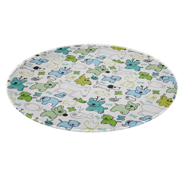 kids animal background pattern cutting board (Corner)