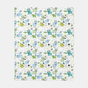 kids animal background pattern fleece blanket