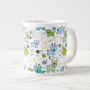 kids animal background pattern large coffee mug