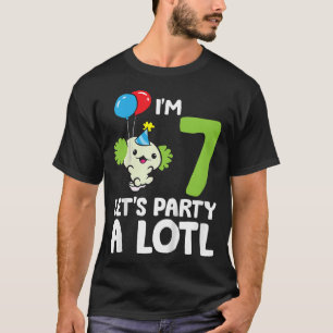 Kids Aolotl 7th Birthday Aolotl I'm 7 Lets Party A T-Shirt