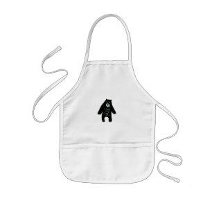Kids apron with bear illustration