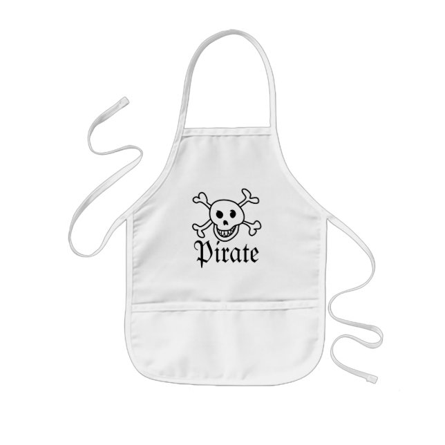 Kids apron with pirate skull design (Front)