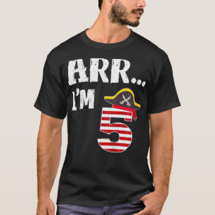 Kids Arr Im 5 T Shirt Pirate Theme 5th Birthday Pa