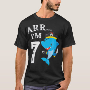 Kids ARR IM 7 Birthday Pirate  I 7th Birthday Shar T-Shirt