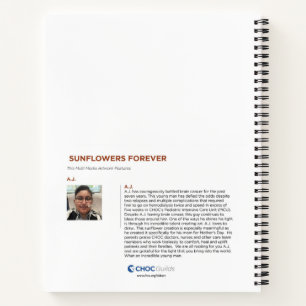 Kids art for CHOC - Sunflowers Forever Notebook