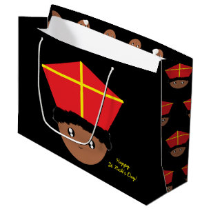 Kids Art Funny St. Nicholas Friend Zwarte Piet Large Gift Bag