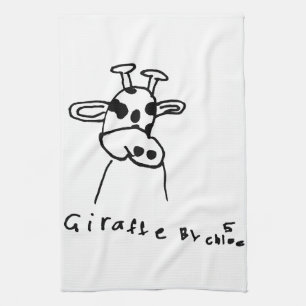 Kids Art Giraffe Kitchen Towel