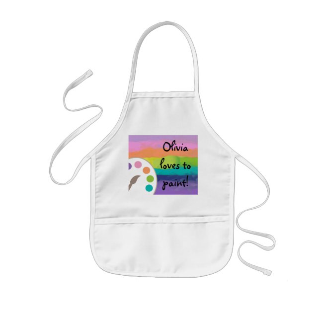 Kids Art Palette Artist Smock Apron (Front)