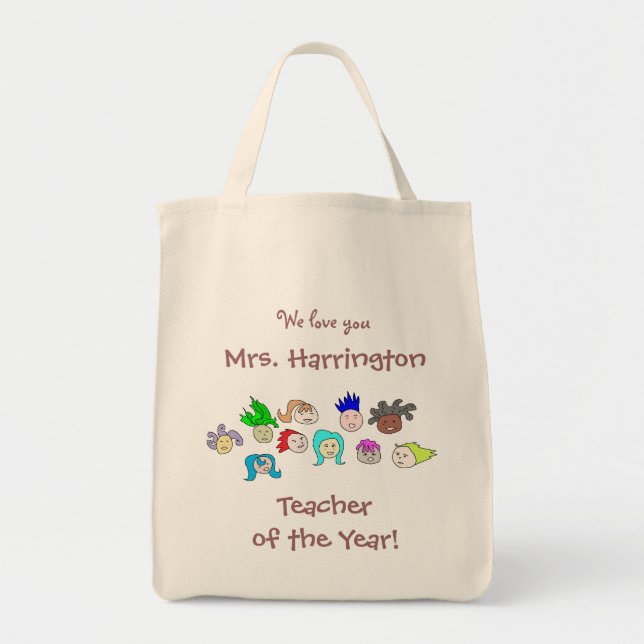 Kids Art, Personalized "Teacher of the Year" Bag (Front)
