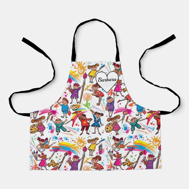 Kids Artist Customize  Apron (Front)