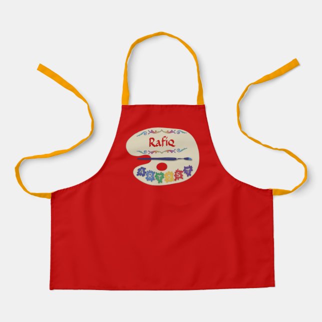 Kids Arttist Palette Painting Smock Apron (Front)