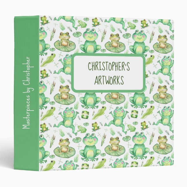 Kids Artwork & Masterpieces Froggy Binder (Front/Spine)