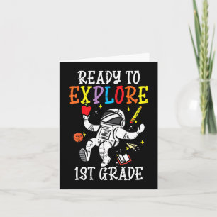 Kids Astronaut Ready To Explore 1st Grade First Da Card