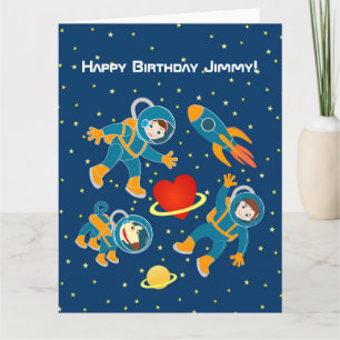 Kids Astronauts love space travel Card