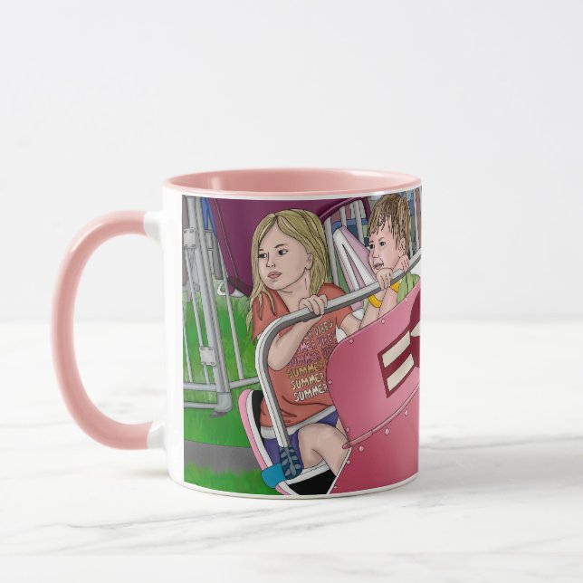 Kids at Carnival Whimsical Art Mug (Left)