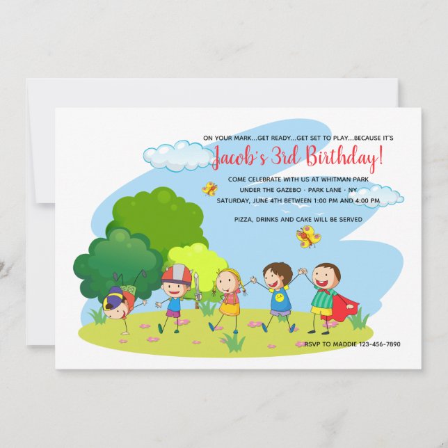 Kids at Play Invitation (Front)