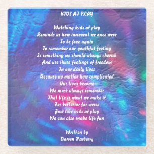 "Kids at Play" poem - Coaster