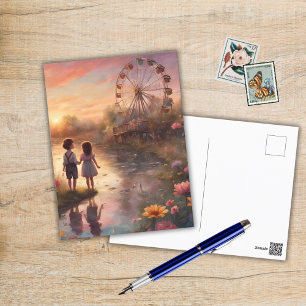 Kids at the Carnival Postcard