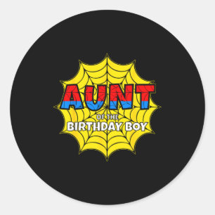 Kids Aunt Of The Birthday Boy Sder Theme Party Mat Classic Round Sticker