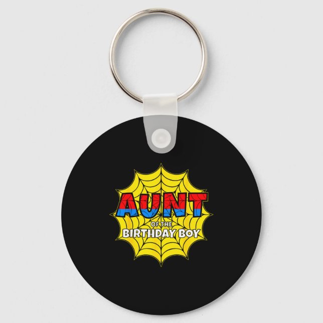 Kids Aunt Of The Birthday Boy Sder Theme Party Mat Keychain (Front)