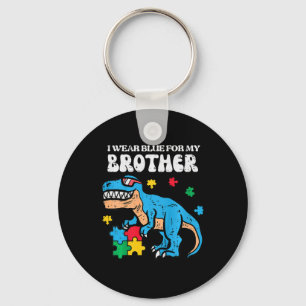 Kids Autism Awareness Blue For My Brother Trex Tod Keychain