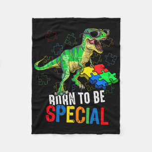 Kids Autism Awareness Dino Autistic Toddler Boys D Fleece Blanket