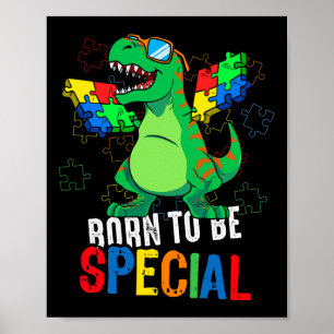 Kids Autism Awareness Dino Toddler Boys Dinosaur A Poster