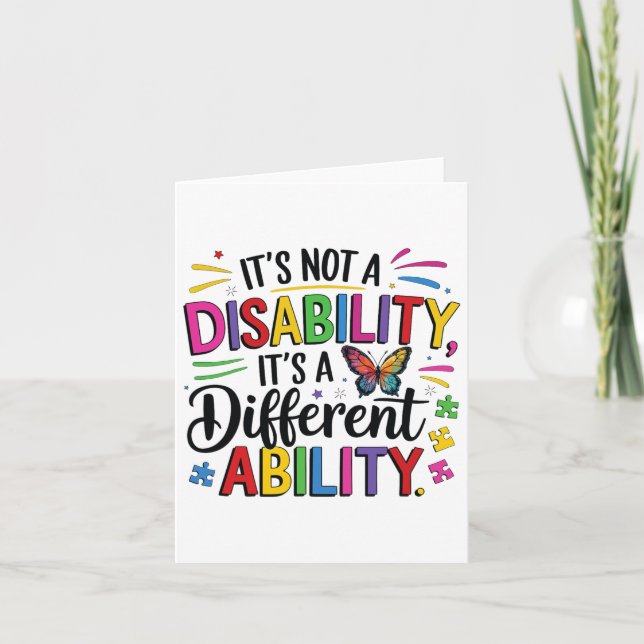 Kids Autism Awareness It’s A Different Ability Inc Card (Front)