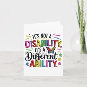 Kids Autism Awareness It’s A Different Ability Inc Card