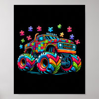 Kids Autism Awareness Monster Truck Puzzle Autism