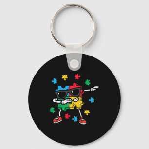 Kids Autism Awareness Puzzle Dab Asd Autistic Todd Keychain