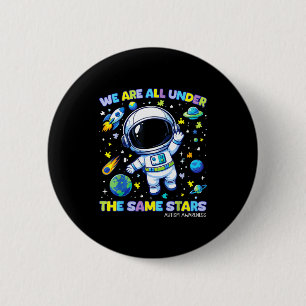 Kids autism awareness shirt stars outer space 2 inch round button