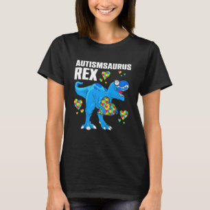 Kids Autism Saurus Rex Cute Dinosaur Rex Puzzle Pi T-Shirt