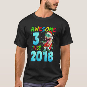 Kids Awesome 3 Since 2018 Dinosaur 3rd Birthday Ch T-Shirt